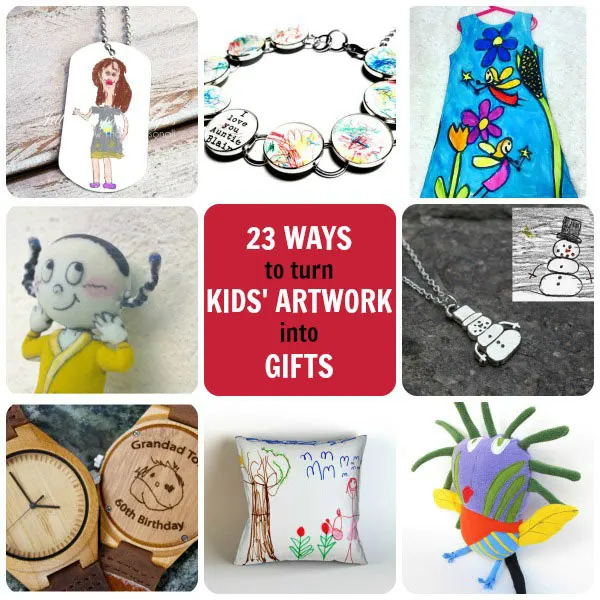 23 ways to turn kids' artwork into gifts