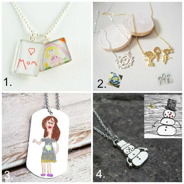 Turn kids artwork into gifts: necklace