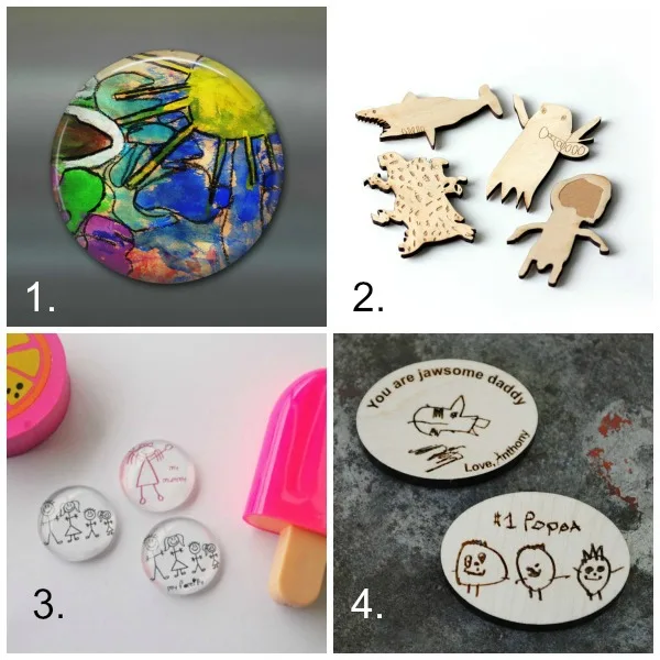 Turn kids artwork into gifts: magnets