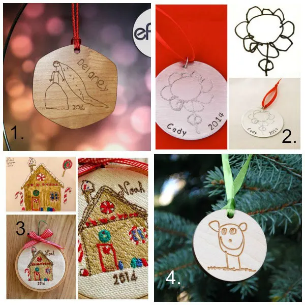 Turn kids artwork into gifts: ornaments
