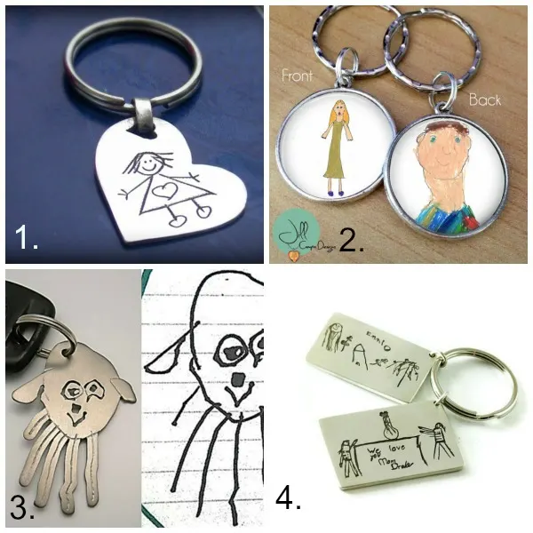 Turn kids artwork into gifts: keychain