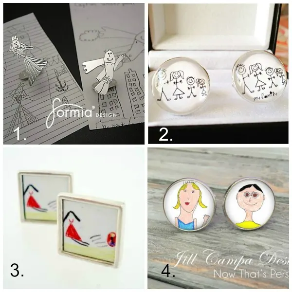Turn kids artwork into gifts: cufflinks