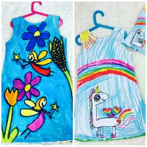 Turn kids artwork into gifts: dresses