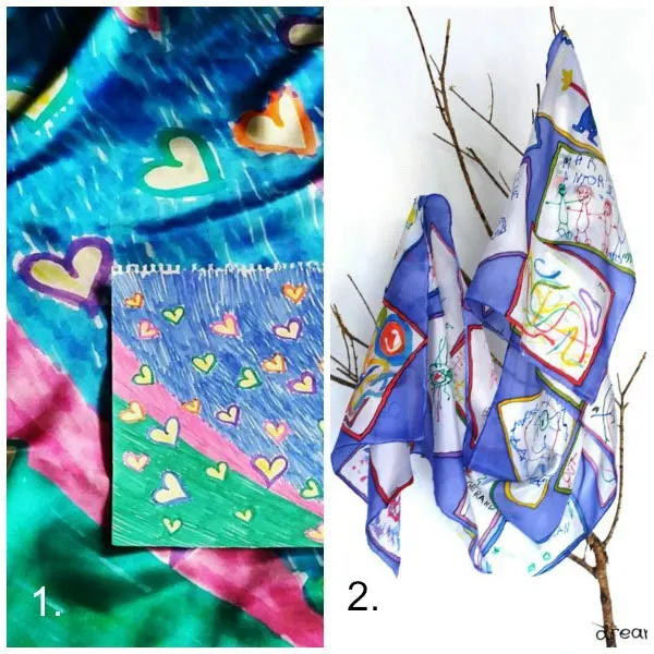 Turn kids artwork into gifts: scarf