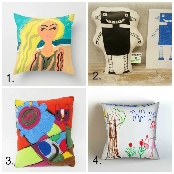 Turn kids artwork into gifts: pillows