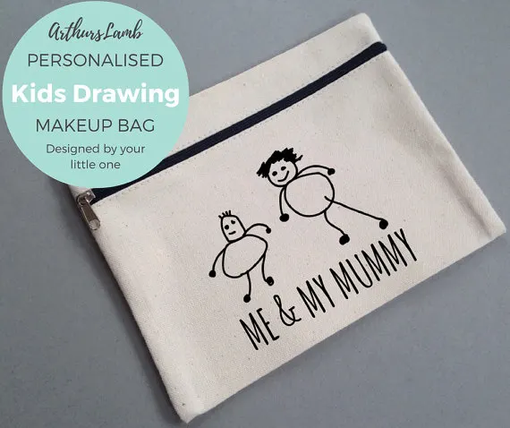 Turn kids artwork into gifts: makeup bag