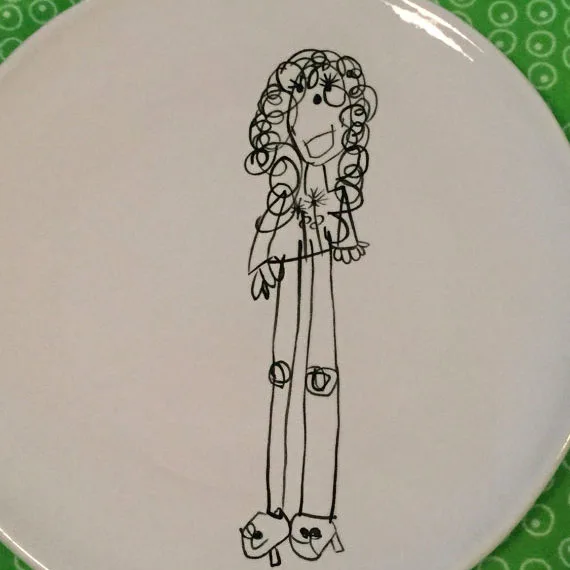 Turn kids artwork into gifts: plates