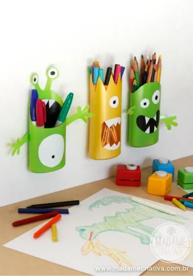 DIY pencil & crayon holder