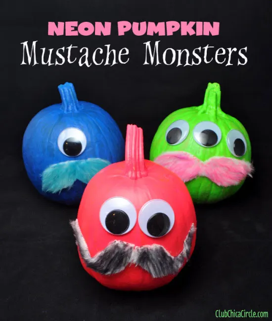 mustache monsters pumpkins