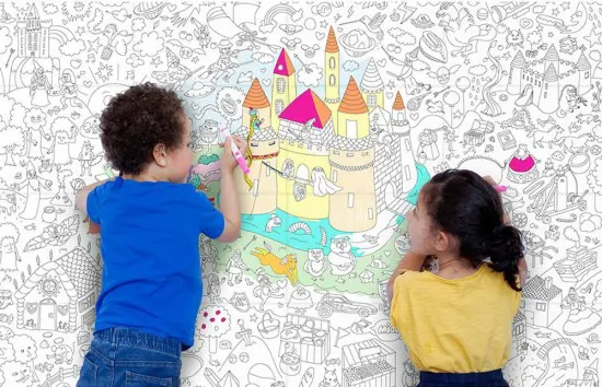 One giant coloring poster for kids. Use it on walls or as tablecloth. Fun coloring activity for kids. | at Non Toy Gifts