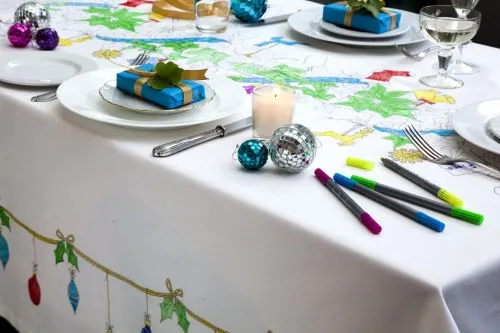 Four tablecloths for kids that will engage them in unique ways at the table, without distracting but rather keeping them occupied while eating - at Non Toy Gifts