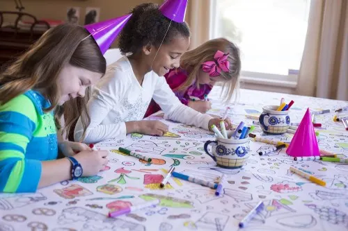 Four tablecloths for kids that will engage them in unique ways at the table, without distracting but rather keeping them occupied while eating - at Non Toy Gifts_