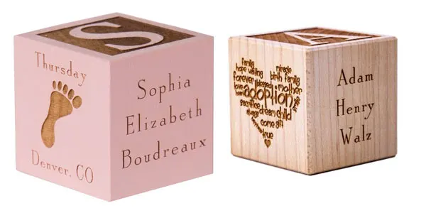 Personalized gifts for kids: baby blocks