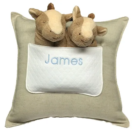 Personalized lovies and a pillow for babies