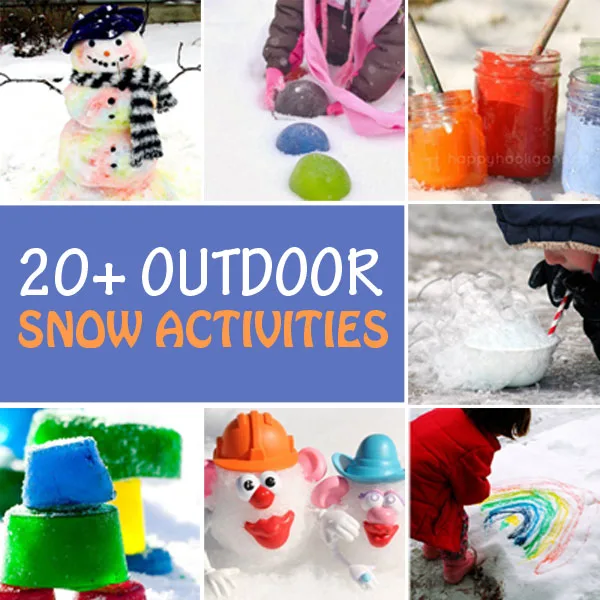 Outdoor winter snow activities for kids