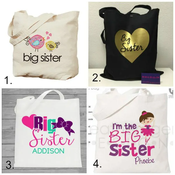 Big sister gifts from baby: tote bags