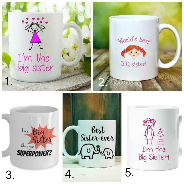 Big sister gifts from baby: mugs