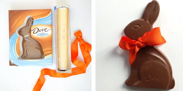 DIY bunny shaped Easter basket to make from a cardboard box. | at Non Toy Gifts