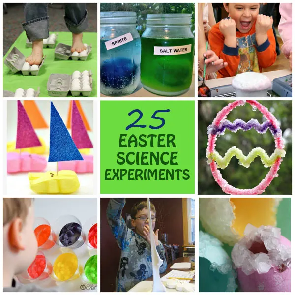 25 Easy and fun Easter science experiments for kids: toddlers, preschoolers and older kids.