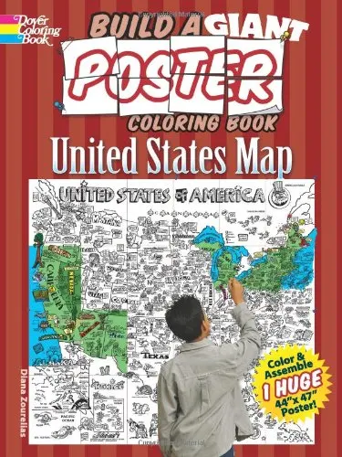 3 coloring maps of America. Fun and educational activity for kids, it introduces art and geography and encourages collaboration. Great classroom or homeschool activity. Better than a color page- at Non Toy Gifts