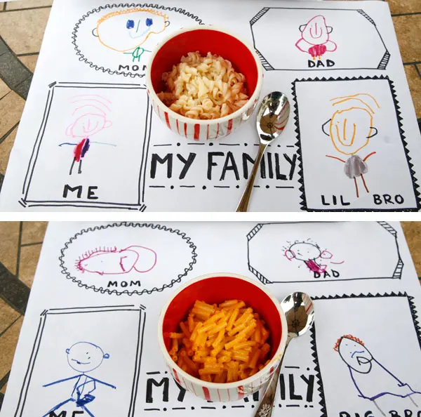 DIY doodle placemats for kids