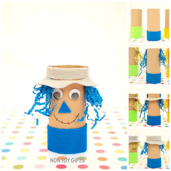how to make a paper roll scarecrow craft for kids