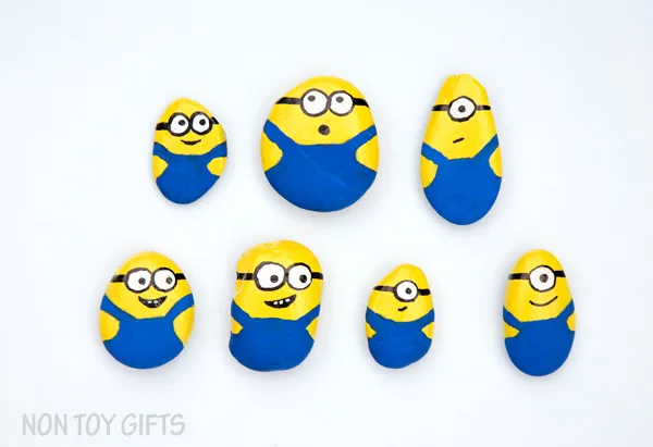 Minion painted rocks