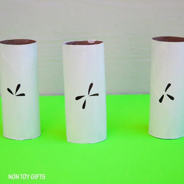 white painted paper rolls 