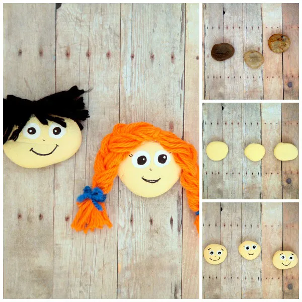 PAINTED ROCK PEOPLE. Kids can use these happy face rocks for creative play. Fun activity for children of all ages. | at Non Toy Gifts