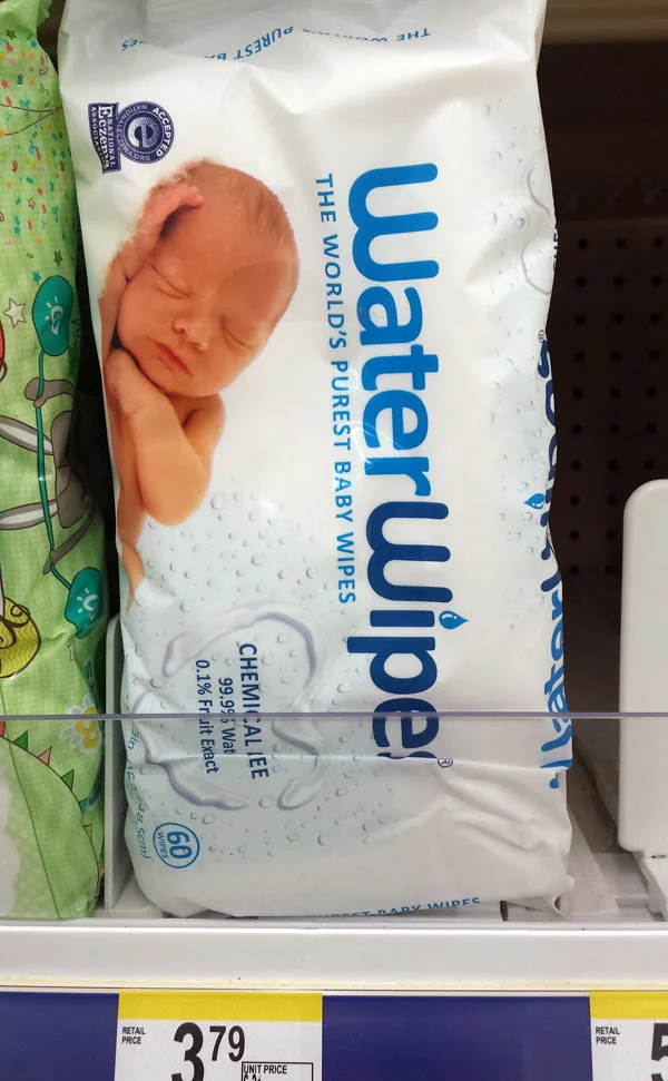 WaterWipes - non-toxic wipes