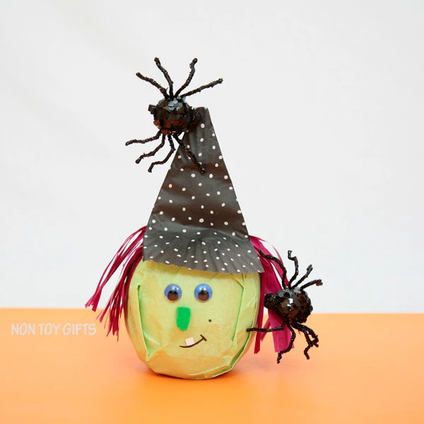 Healthy witch treats to make for kids for Halloween - apple or orange treats