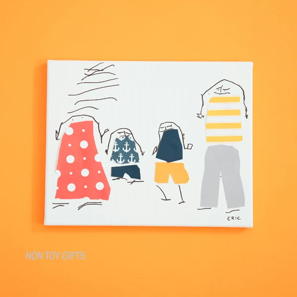 Family portrait : kid-made gift. Kids as young as preschoolers can make these fun and special family portrait gifts for grandparents to open on Christmas day. | at Non Toy Gifts