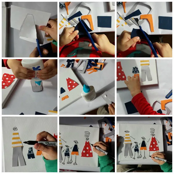 Family portrait : kid-made gift. Kids as young as preschoolers can make these fun and special family portrait gifts for grandparents to open on Christmas day. | at Non Toy Gifts