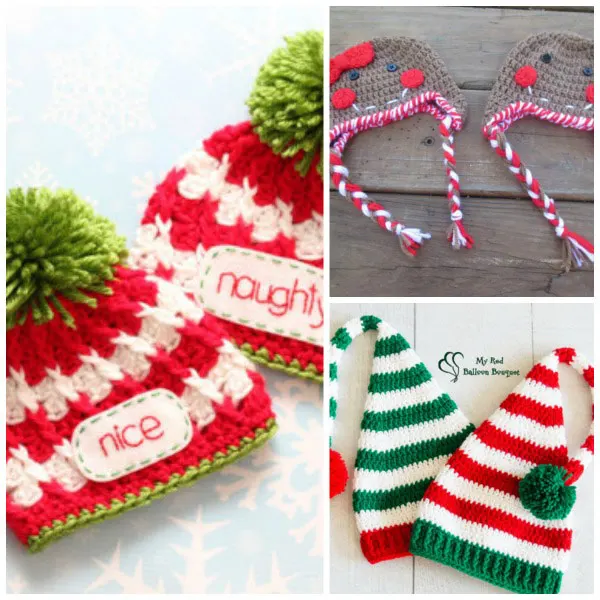 Hats for twins' first Christmas