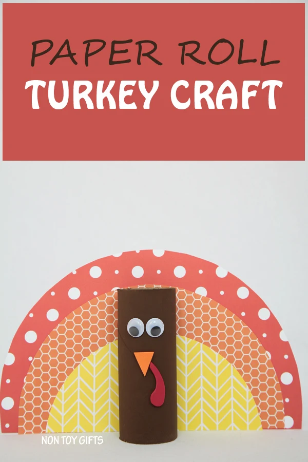A simple paper roll turkey craft for kids to try this Thanksgiving. This craft is for kids as young as toddlers and preschoolers. | at Non Toy Gifts