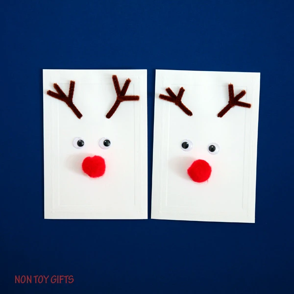DIY Christmas reindeer card for kids to make