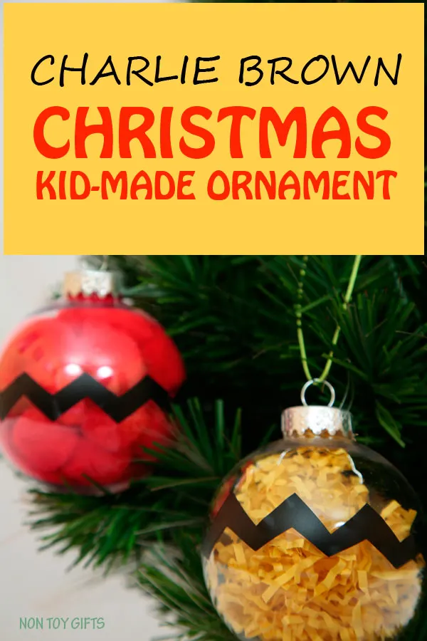 Charlie Brown kid-made Christmas ornaments. Easy and fun winter craft for the Peanuts movie fans. | at Non Toy Gifts