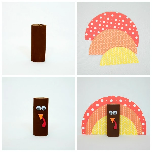 A simple paper roll turkey craft for kids to try this Thanksgiving. This craft is for kids as young as toddlers and preschoolers. | at Non Toy Gifts