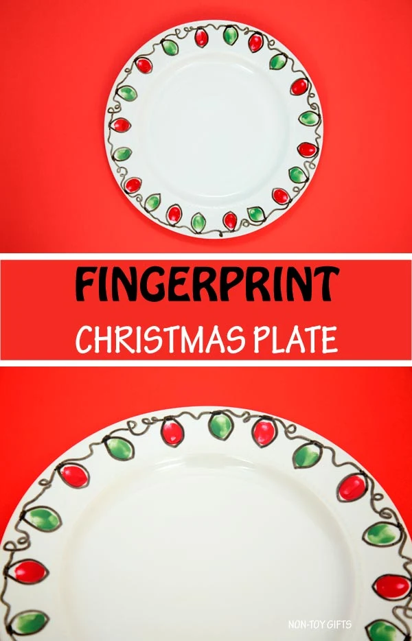 Fingerprint Christmas Plate Gifts Kids Can Make For Grandparents Or Teachers