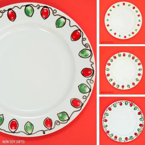 Fingerprint Christmas plate gift collage