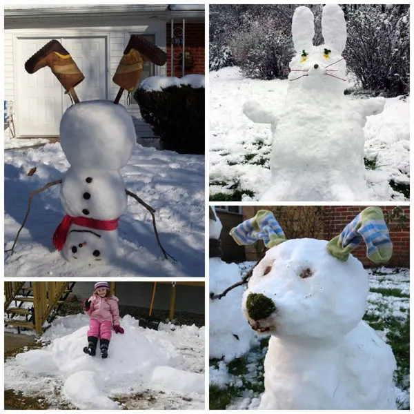 Snow building activities for kids to try this winter. Fun snow sculpture. | at Non-Toy Gifts