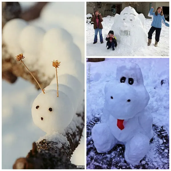 Snow building activities for kids to try this winter. Fun snow sculpture. | at Non-Toy Gifts