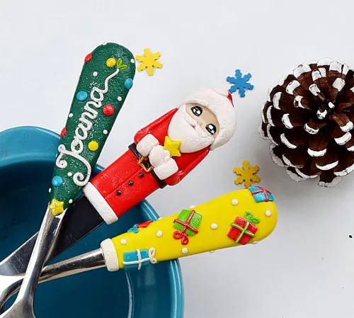 Kids activities for Christmas Day: Set up the table and use personalized kids silverware