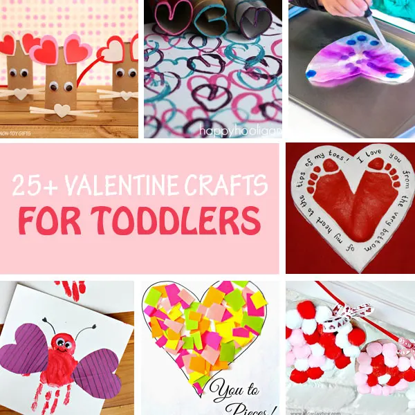 Toddler Valentine crafts collage