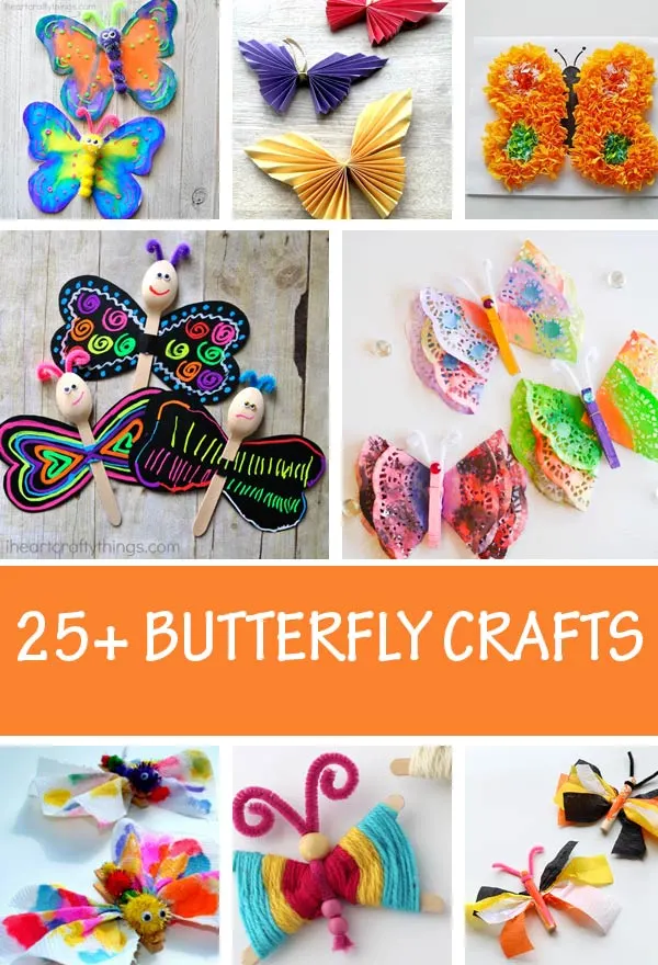 Butterfly crafts for kids to make this spring. Easy spring crafts for preschoolers and older kids #butterfly #nontoygifts #springcrafts