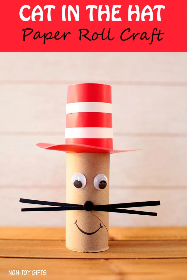 Paper roll Cat in the Hat craft for kids