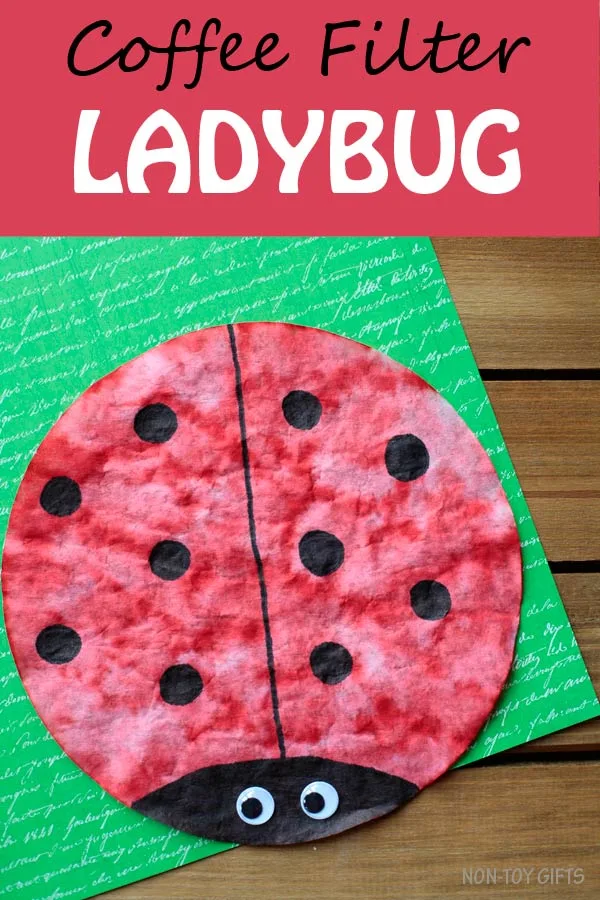 Coffee filter ladybug craft. Simple spring craft for toddlers, preschoolers and older kids. | at Non-Toy Gifts
