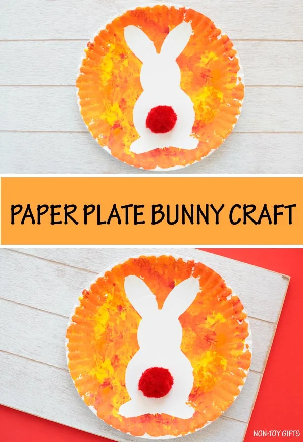 Paper plate bunny craft or kids with free template