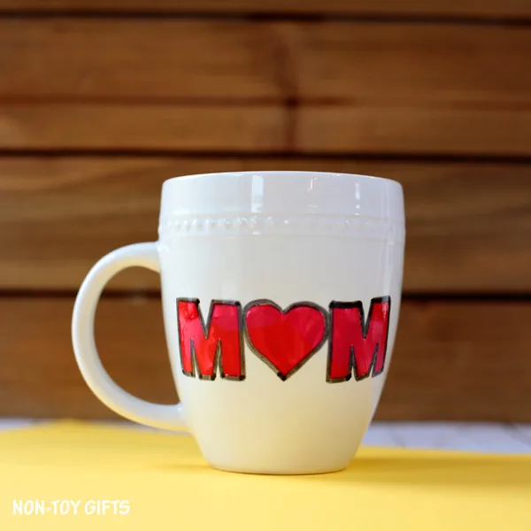 DIY Mother;s Day heart mug - cute and easy gift that kids can make