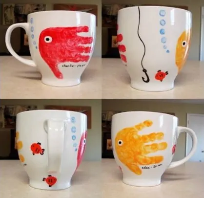 Father's Day handprint gifts: mugs
